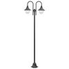 vidaXL havestolpelampe E27 220 cm aluminium 2 lanterner bronzefarvet