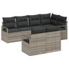 vidaXL Sofa S&aelig;t 7 pcs Lysegr&aring; polyrattan
