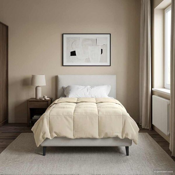 vidaXL Sommer dyne Quilting Creme 140 x 220 cm Mikrofiber