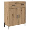 vidaXL Highboard Artisan Egetræ 69,5 x 34 x 180 cm Konstrueret træ