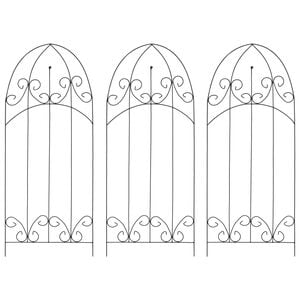 vidaXL plantestativer 3 stk. 40x100 cm jern sort