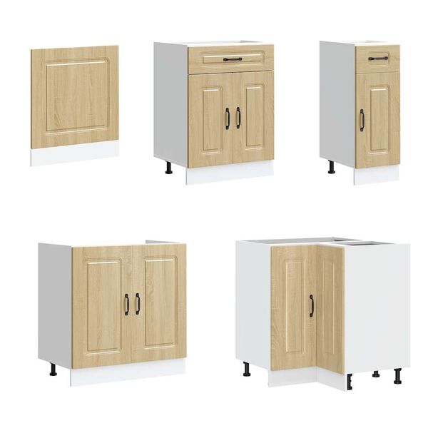 vidaXL k&oslash;kkenskabss&aelig;t Kalmar 11 dele konstrueret tr&aelig; sonoma-eg