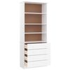 vidaXL bogreol med skufferALTA 77x35x186,5 cm massivt fyrretræ hvid