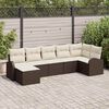 vidaXL Havesofa Sæt 7 pcs Brun Poly rattan