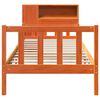 vidaXL seng med reol uden madras 75x190 cm massivt træ gyldenbrun