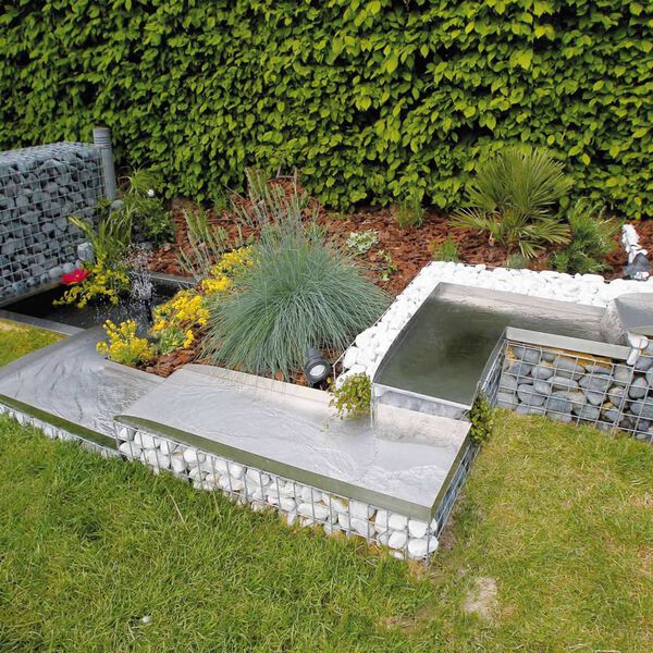 Ubbink kaskadeskovl i rustfrit st&aring;l Wolga h&oslash;jre hj&oslash;rneelement