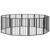 vidaXL Hunded&oslash;r 10 pcs Sort 60 x 60 cm Galvaniseret st&aring;l