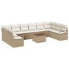 vidaXL Havesofa S&aelig;t 11 stk. Beige og creme polyrattan