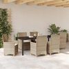 vidaXL Have Spisebordss&aelig;t 7 pcs Beige polyrattan