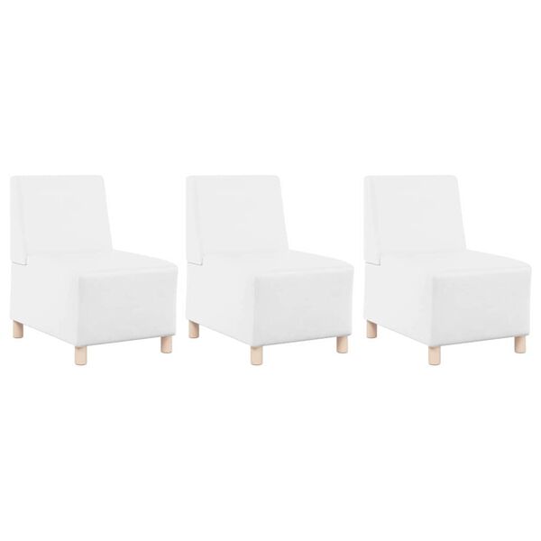 vidaXL Modulsofa enhed uden arme 3 pcs Hvid 55 x 74 x 82 cm Faux l&aelig;der