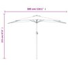 vidaXL altanparasol med aluminiumsstang 300x155x223 cm halv terrakotta