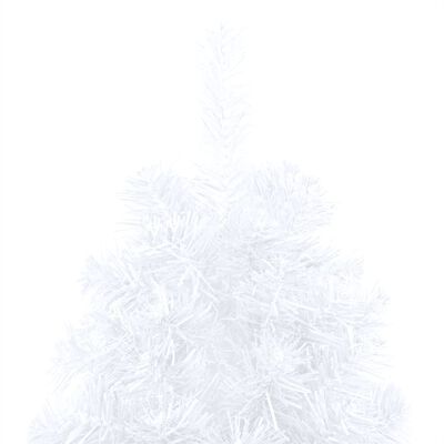 vidaXL kunstigt halvt juletræ med lys og juletræsfod 210 cm PVC hvid