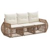 vidaXL Havesofa S&aelig;t 3 stk. Beige og cremehvid polyrattan