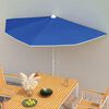 vidaXL halv parasol med stang 180x90 cm azurbl&aring;