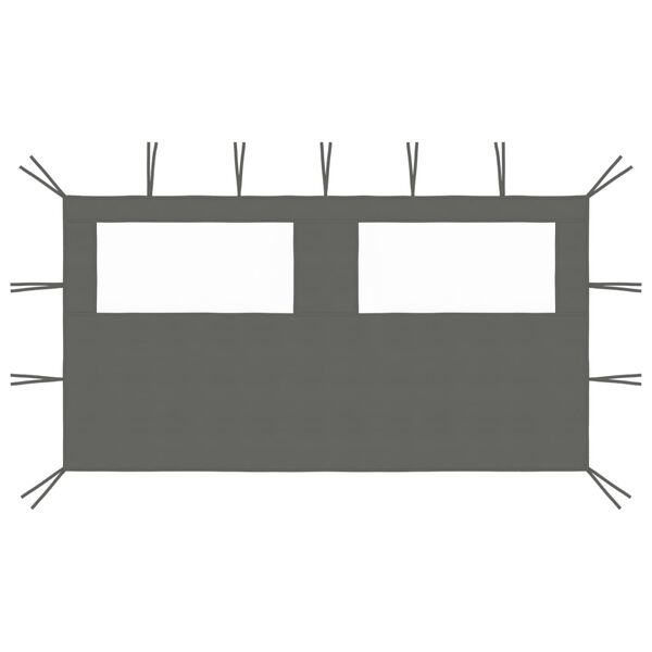 vidaXL pavillonvæg med vinduer 4x2 m antracitgrå