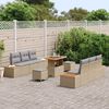 vidaXL Havesofa S&aelig;t 9 pcs Beige polyrattan