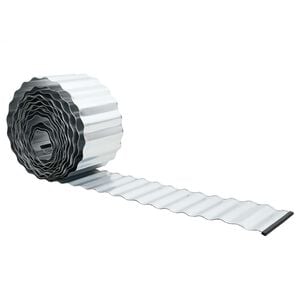 vidaxl Pl&aelig;nekant 5 m x 10 cm Galvaniseret st&aring;l S&oslash;lv