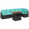 vidaXL Havesofa S&aelig;t 7 stk. 6-Antal s&aelig;der Sort og Teal