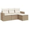 vidaXL sofas&aelig;t til haven 4 dele med hynder polyrattan beige
