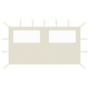 vidaXL pavillonvæg med vinduer 4x2 m cremefarvet