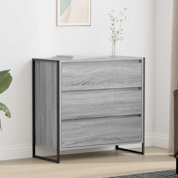 vidaXL Sideboard Gr&aring; Sonoma 79 x 36 x 75.5 cm Konstrueret tr&aelig;
