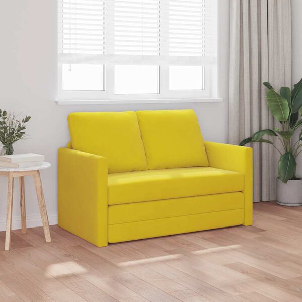 vidaXL 2-i-1 sovesofa 122x204x55 cm velour m&oslash;rkegul