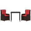 vidaXL Have Spisebordss&aelig;t 3 pcs Brun Poly rattan