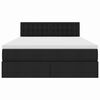 vidaXL Seng med opbevaring og LED Sort 140 x 190 cm Polyester