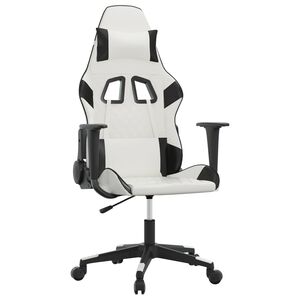 vidaXL gamingstol m. massagefunktion kunstl&aelig;der hvid og sort