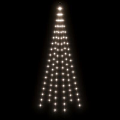 vidaXL juletræ til flagstang 108 LED'er 180 cm koldt hvidt lys