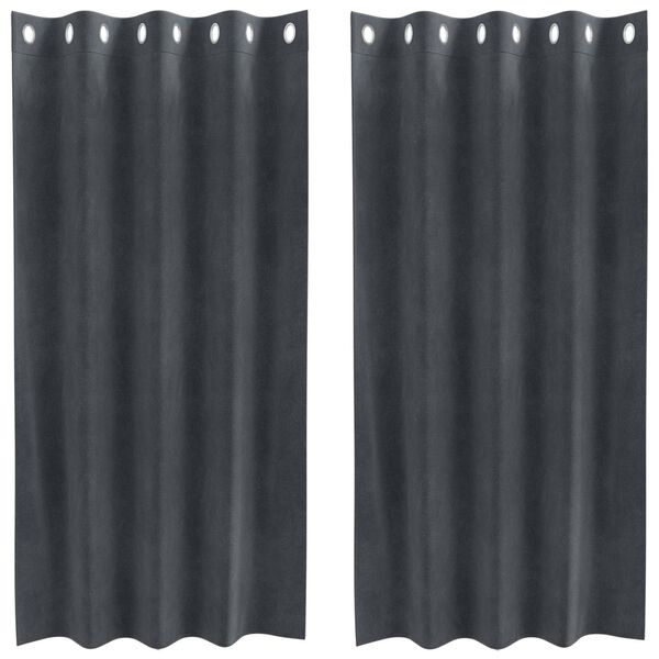 vidaXL M&oslash;rkl&aelig;gningsgardiner 2 pcs Lysegr&aring; 140 x 175 cm Fl&oslash;jl