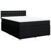 vidaXL kontinentalseng med madras 140x190 cm stof sort