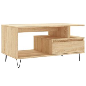 vidaXL sofabord 90x49x45 cm konstrueret tr&aelig; sonoma-eg
