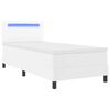 vidaXL Box spring seng med madras Hvid 90 x 190 cm Kunstl&aelig;der