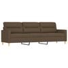 vidaXL 3-personers sofa med fodskammel 210 cm stof Brun