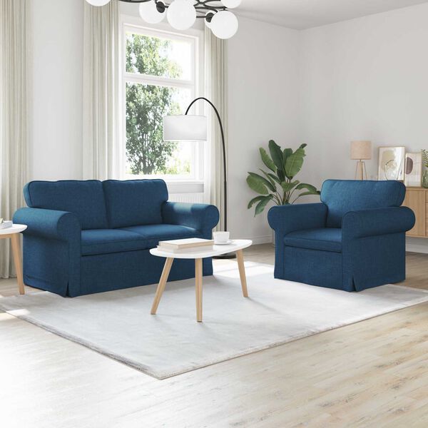 vidaXL Sofa 120cm 2 pcs Bl&aring; Metal