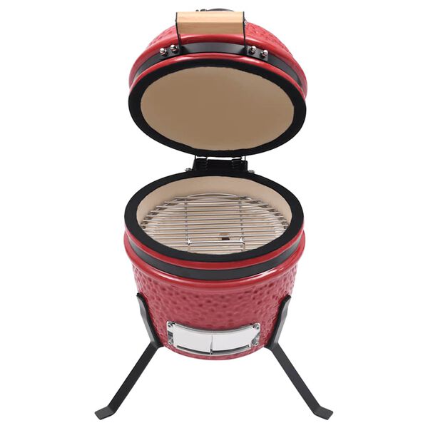 vidaXL 2-i-1 Kamado-røgegrill 56 cm keramisk rød