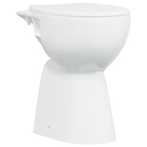 vidaXL kantfrit toilet 7 cm ekstra h&oslash;jde soft close keramik hvid