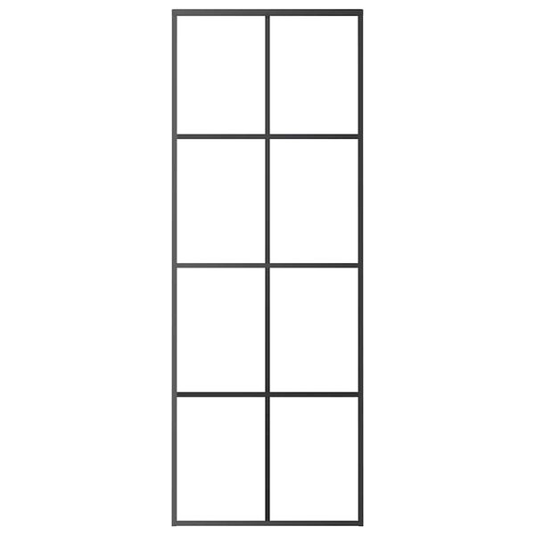 vidaXL skyded&oslash;r 76x205 cm sikkerhedsglas og aluminium sort