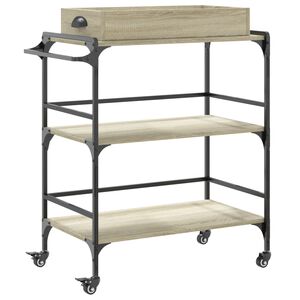 vidaXL k&oslash;kkenvogn 81,5x41x92,5 cm konstrueret tr&aelig; sonoma-eg