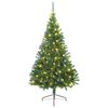 vidaXL Kunstig Forbelyst Juletr&aelig; med 300 LED'er Gr&oslash;n 180 cm PVC