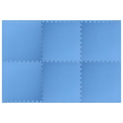 vidaXL gulvmåtter 6 stk. 2,16 ㎡ EVA-skum blå