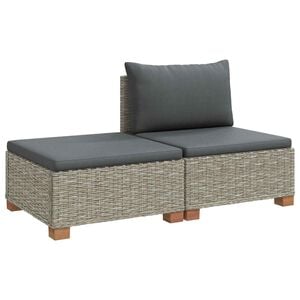 vidaXL 2 stk. Rattan Lounge S&aelig;t med Puder GENDT Naturlig rattan