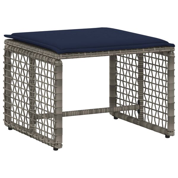 vidaXL Have m&oslash;bel s&aelig;t med pude 5 pcs Gr&aring; og Marinebl&aring;