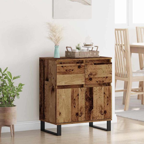 vidaXL Sideboard Gammelt tr&aelig; 60 x 35 x 70 cm Ingeni&oslash;rt tr&aelig; og jern