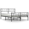 vidaXL sengeramme med sengegavl og fodg&aelig;rde 140x200 cm metal sort