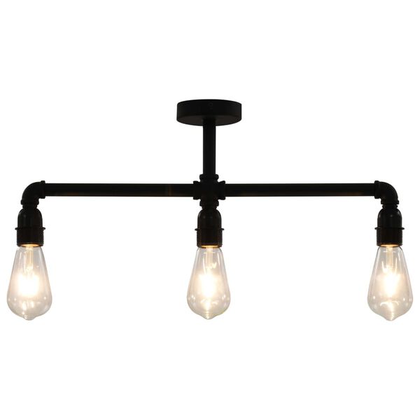 vidaXL loftlampe 3 x E27-pærer sort