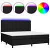 vidaXL kontinentalseng med LED-lys 200x200 cm stof sort