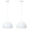 vidaXL pendellamper 2 stk h&oslash;jdejusterbar E27 &Oslash; 30 cm metal hvid