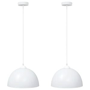 vidaXL pendellamper 2 stk h&oslash;jdejusterbar E27 &Oslash; 30 cm metal hvid